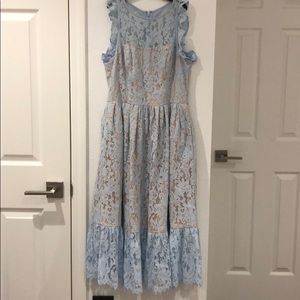 Eliza J, Baby blue lace midi dress, size 2